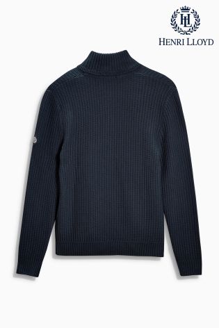 Navy Henri Lloyd Knitted Half Zip Pullover